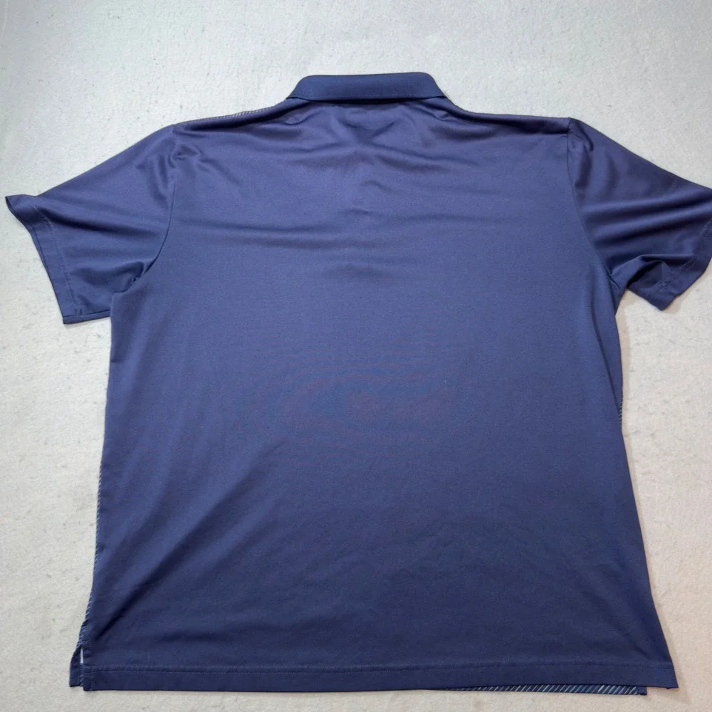 Callaway Polo‎ Shirt Mens XL Navy Blue Excellent Opti-Dri Diagonal Stripe Golf